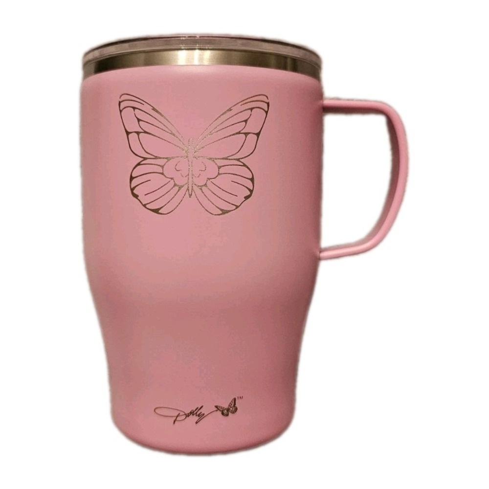 Dolly Parton Butterfly 20 Oz 2026 Tumbler Bubblegum Pink Travel Mug + Lid NEW